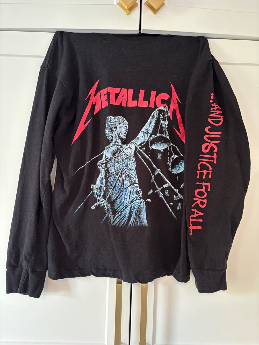 Men’s Black Metallica And Justice For All' Long Sleeve Graphic Sweater